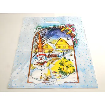 Dárková taška Taška PE Zimní příroda 34x46 cm s průhmatem