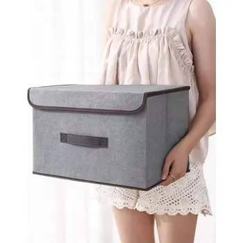 Úložný box SKLÁDACÍ ÚLOŽNÉ BOXY S VÍKEM A UCHYTY FIALOVÉ