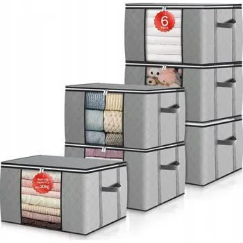 Úložný box ÚLOŽNÝ BOX NA OBLEČENÍ ORGANIZÉR DO SKŘÍNĚ KONTEJNERY 90L x6