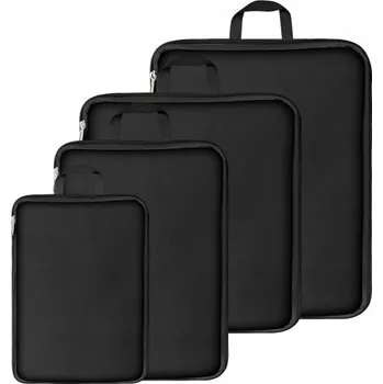 Organizér oblečení 4X KOMPRESNÍ CESTOVNÍ ORGANIZÉRY / OBALY NA OBLEČENÍ ČERNÉ - SADA