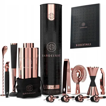 Shaker BARMANSKÁ SADA SHAKER NA KOKTEJLY KNIHA RECEPTŮ KRABIČKA RŮŽOVÁ