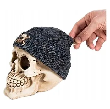 Pokladnička POKLADNIČKA LEBKA V ČEPICI VINTAGE OZDOBNÁ RETRO