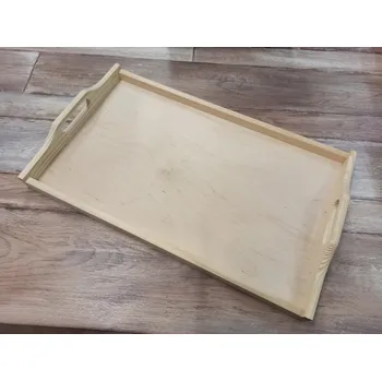 Dřevěný tác s bočními otvory - 50 x 30 cm