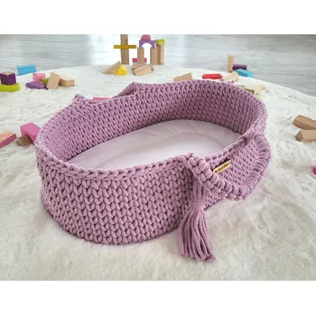 Obraz Mojžíšův koš BOHO - nosítko pro panenky - levandule