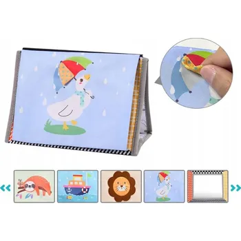 Hračka pro nejmenší SENZORICKÁ KNÍŽKA PRO MIMINKA SE ZRCADLEM, VZDĚLÁVACÍ HRAČKA