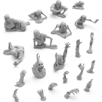 Plastikový model 3D tištěná sada Dead Rising Zombies 1:35 - Vstávající zombie 21 ks