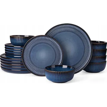 Sada nádobí SADA NÁDOBÍ TALÍŘE MISKY S DRÁŽKAMI FAKTRA JÍDELNÍ NÁDOBÍ JÍDELNÍ SOUPRAVA