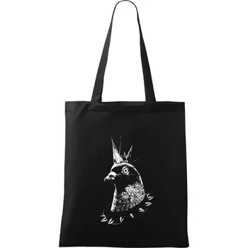Holub punk - Taška bavlněná - 42 x 38 cm ( Černá )