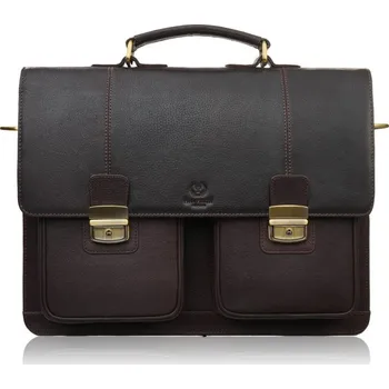 Pánská aktovka Paolo Peruzzi Pánská aktovka na doklady i cestování kožená Peruzzi; hnědá