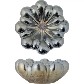 Bloomingville Stříbrná miska, kamenina, 31,5x14 cm, Sheeran