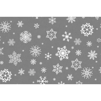 ubrus HW LOGISTIC s.r.o. PVC ubrus VÁNOČNÍ VLOČKA stříbrný 160 x 140 cm