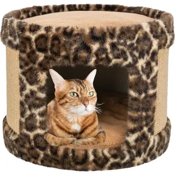 TRIXIE Škrabací jeskyně LEO, ø 38 x 30 cm, hnědá/leopardí