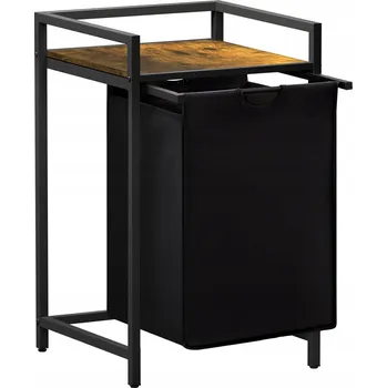 Koš na prádlo Koš na prádlo s výsuvnou komorou, rustikální styl Loft, s poličkou, 70 l