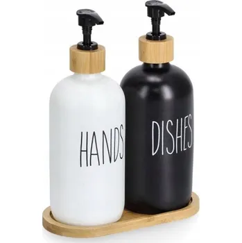 DÁVKOVAČ NA PROSTŘEDEK NA MYTÍ NÁDOBÍ SKLENĚNÝ SET DÁVKOVAČŮ DO KUCHYNĚ