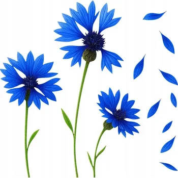 Samolepicí dekorace na vozidlo Samolepka Auto | CHRPA MODRÁ létající okvětní lístky divoké květiny