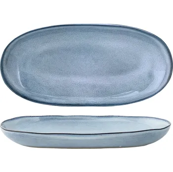 Talíř Bloomingville Modrý servírovací talíř, kamenina, 34x16 cm, Sandrine