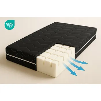 Matrace Matrace PRODYŠNÁ 90x180 ČERNÁ MIKROVLÁKNO středně tvrdá H3 pěna