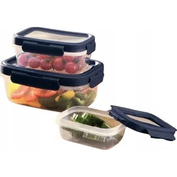 Dóza na potraviny SMUKEE Nádoby na potraviny S KLIPY obdélníkové 3ks 300/680/1380 ml GRAN.