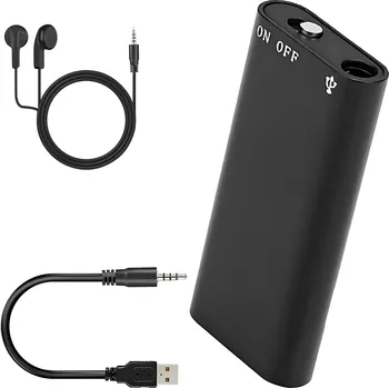 IP kamera Černý diktafon s akumulátorem, 4 GB pamětí, aktivací hlasem a dobou nahrávání 50 h