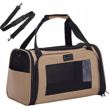 přepravka pro zvíře Lehký Přepravka PETSFIT pro malé psy a kočky Do Letadla velikost S, khaki