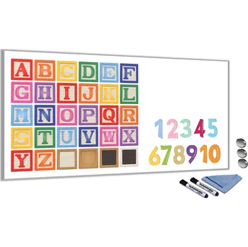 Kancelářský nábytek Skleněná magnetická tabule - výuková tabule abeceda / matematika Rozměr V/Š: 30x60cm