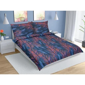 Povlečení Bellatex Povlečení bavlna na dvoudeku Pírko tmavá modrá 180x200, 2ks 70x90 cm