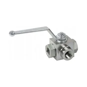 Ventil Hydraulický kulový ventil ruční třícestný BK3 BSP 3/8" (vnitřní závity)