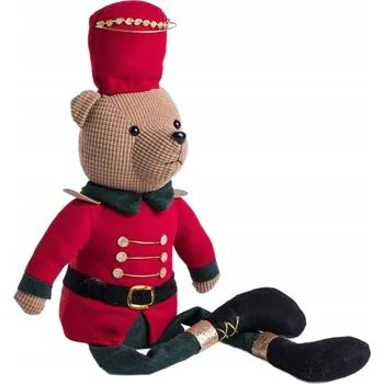 Obraz GNOME GUSTI Skřítek medvídek louskáček v červeném oblečku s teleskopickýma nohama 46 cm