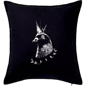 Polštář Holub punk - Polštář 50x50 - 50x50 - Pouze potah ( Černá )