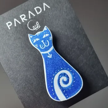 Brož Lucie Horáková Brož smaltovaná - kočičák