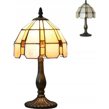 Lampička Stolní lampa LUXERA, styl Tiffany, béžová, hnědá, vícebarevná, 40 W
