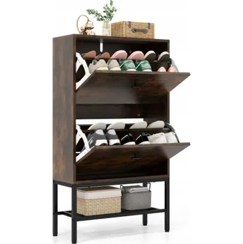 Botník Botník Costway 60 x 106 x 24 cm, odstíny hnědé