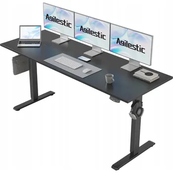 Psací stůl Obdélníkový psací stůl BIURKO STOLIK NASTAVITELNÝ 160X60 160 x 60 x 116 cm černý