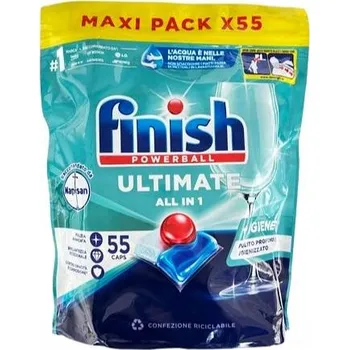 Tableta do myčky FINISH Powerball Ultimate All in 1 Tabs Hygiene Tablety do myčky 55 ks