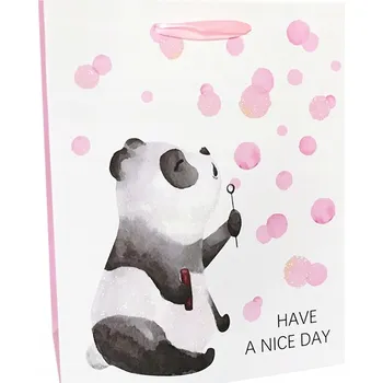 Dárková taška Ozdobná taška na Dárek k narozeninám, pěkná vánoční taška 18x23 cm, motiv pandy Incood