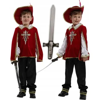 Karnevalový kostým KOSTÝM MUŠKETÝRA KOSTÝM MUŠKETÝR RYTÍŘ KARNEVAL HALLOWEEN 116 122