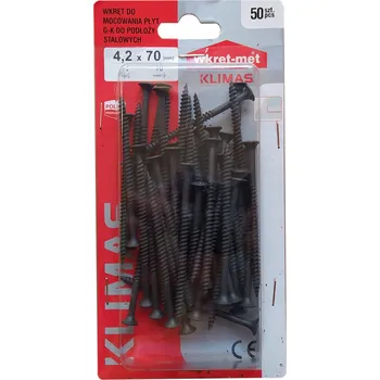 Vrták KLIMAS Šrouby pro upevnění sádrokartonových desek BGM-42070 4,2x70