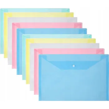 PLASTOVÉ OBÁLKY / DESKY NA DOKUMENTY A4 S KAPSY A KNOFLÍKEM 10 KS