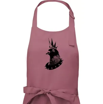 Kuchyňská zástěra Holub punk - Dámská zástěra na vaření - Univerzální velikost ( Starorůžová )