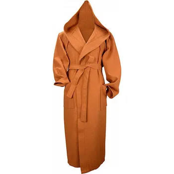 Pánský župan ARTG Župan Robezz s kapucí – vaflová struktura, lehký a savý Barva: terra, Velikost: 4XL AR028