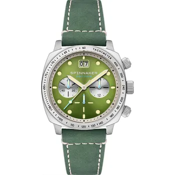 Hodinky Spinnaker SP-5068-06 Mens Watch Hull Chronograph Shire Green 42mm 10ATM
