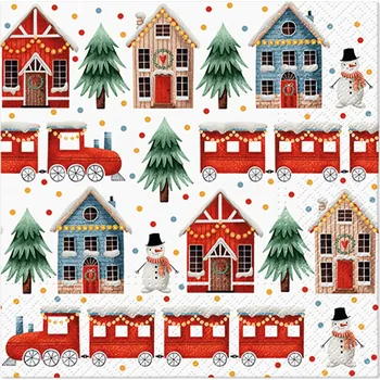 Papírový ubrousek Ubrousky PAW L 33x33cm Cozy Christmas town