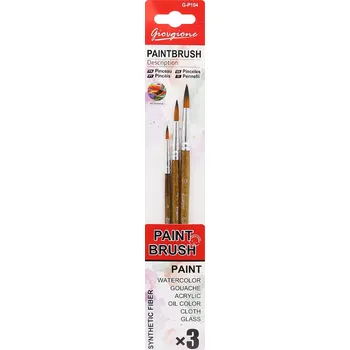 Umělecký štětec Sada kulatých kartáčků (3 ks) na blistru