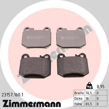 Brzdová destička Sada brzdových destiček, kotoučová brzda ZIMMERMANN 23157.160.1