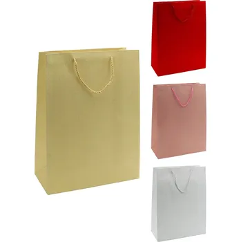 Dárková taška třpytivá, velikost M 18x8,5x23 cm (mix 4 barev)