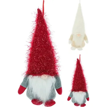 Vánoční dekorace Závěsná dekorace Skřítek s vousy 32 cm (mix 2 barev /cena za 1 ks)