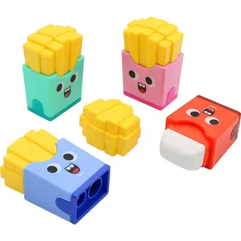 Ořezávátko Ořezávátko Chipsy, 2 různé otvory + guma (mix barev)