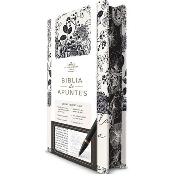 Populárně naučná literatura pro dospělé Biblia de Apuntes Rvr 1960 Tapa Dura, Blanco Y Negro Con Flores / Spanish Journalling Bible Rvr 1960 Hardcover Black and White with Flowers (Pevná)