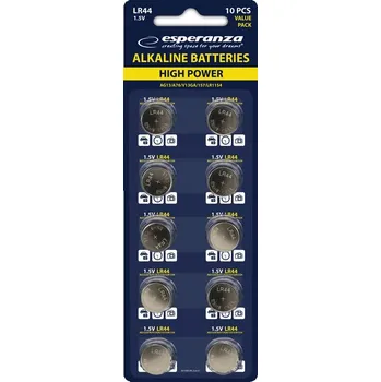 Článková baterie Esperanza Alkaline Batteries LR44 AG13 10 ks
