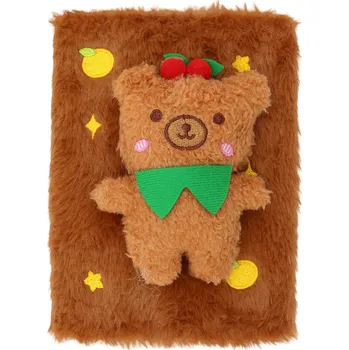 Zápisník Dětský zápisník 13 x 19 cm, 80 listů, plyšová obálka + medvídek